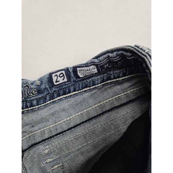 Miss Me Skinny Jeans Women's Size 29x34 Embellished Cross y2k Style Blue - Picture 10 of 12
